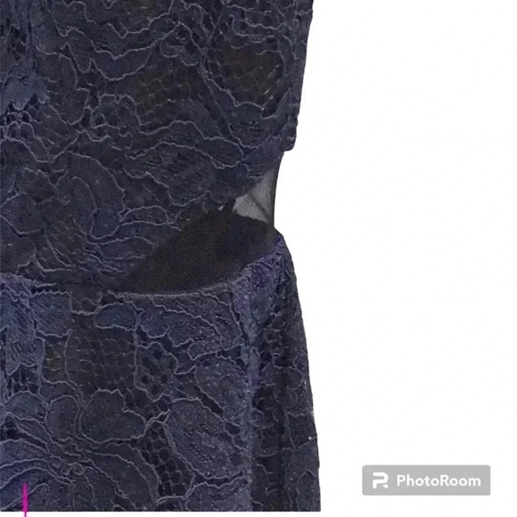 Xscape lace sleeveless mini dress navy black prom graduation wedding  formal - Picture 2 of 11